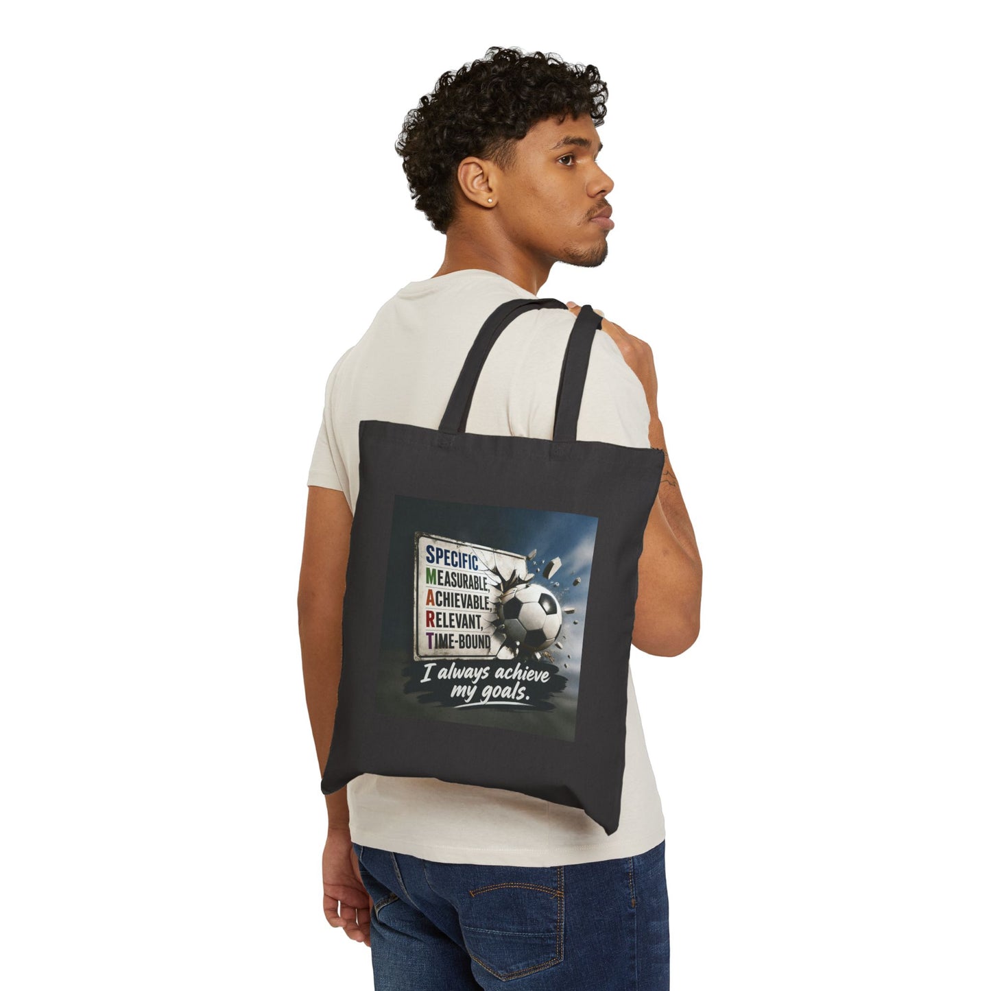 Goal Getter SMART Goals All Cotton Tote — "I Always Achieve My Goals" Motivational Canvas Bag