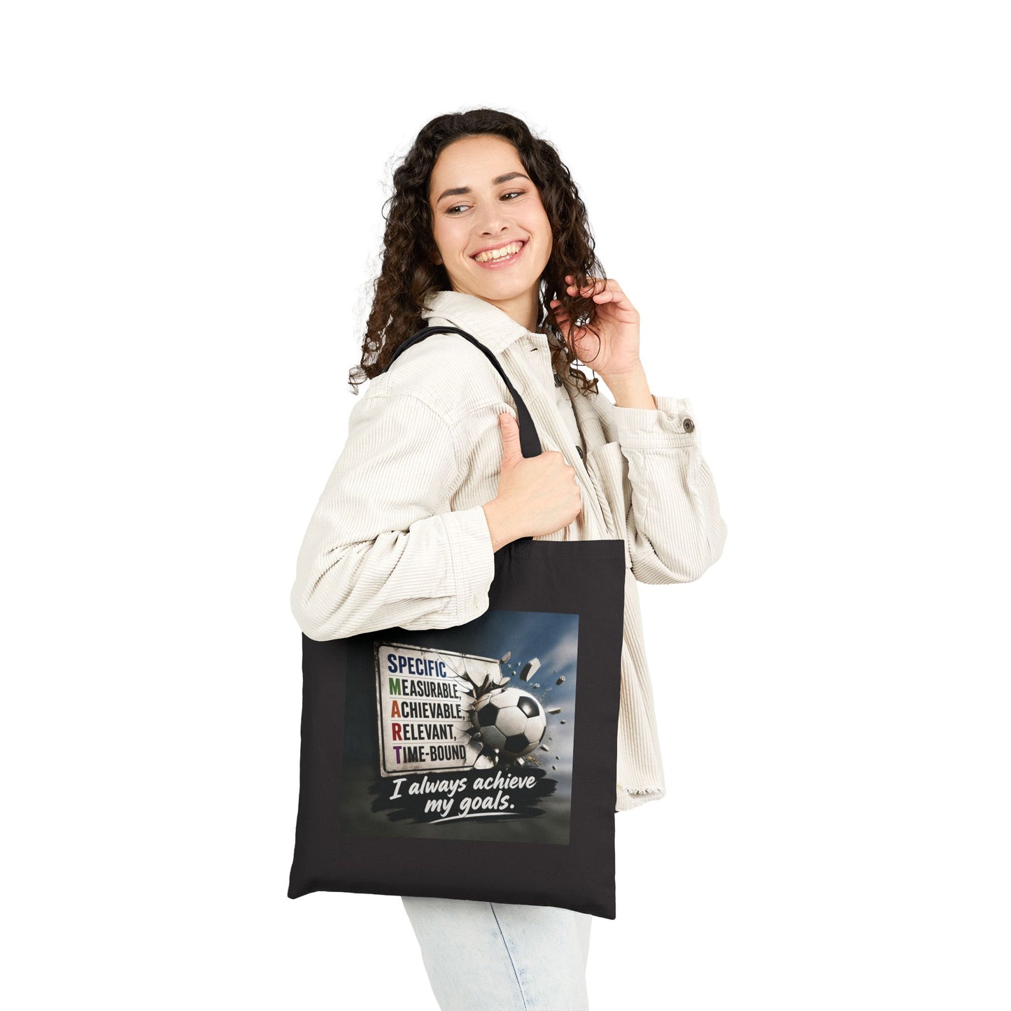 Goal Getter SMART Goals All Cotton Tote — "I Always Achieve My Goals" Motivational Canvas Bag