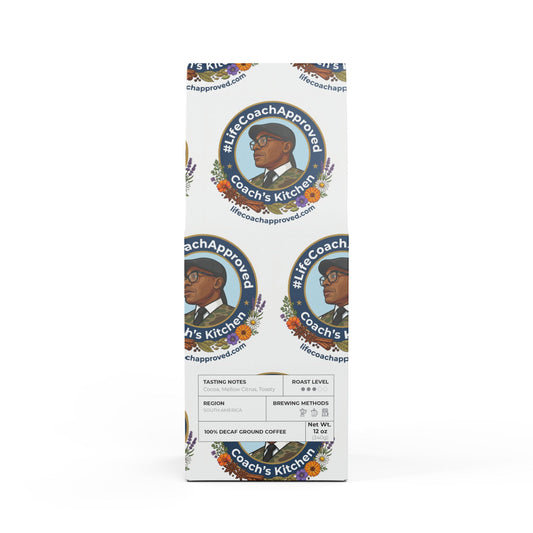 Decaf Coffee Blend, medium roast—ground coffee bag front
