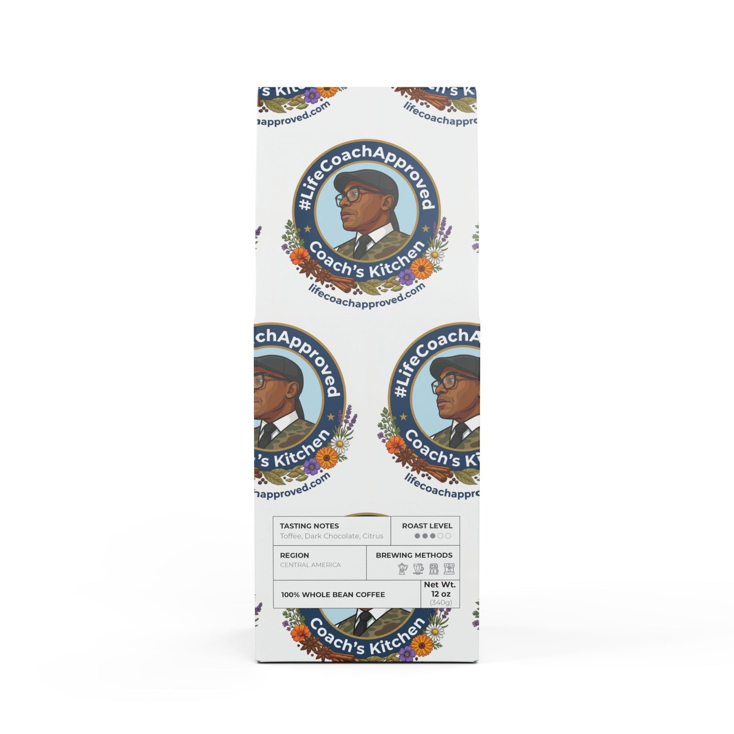Whole bean coffee bag, Coach's Kitchen Rock Creek, medium roast