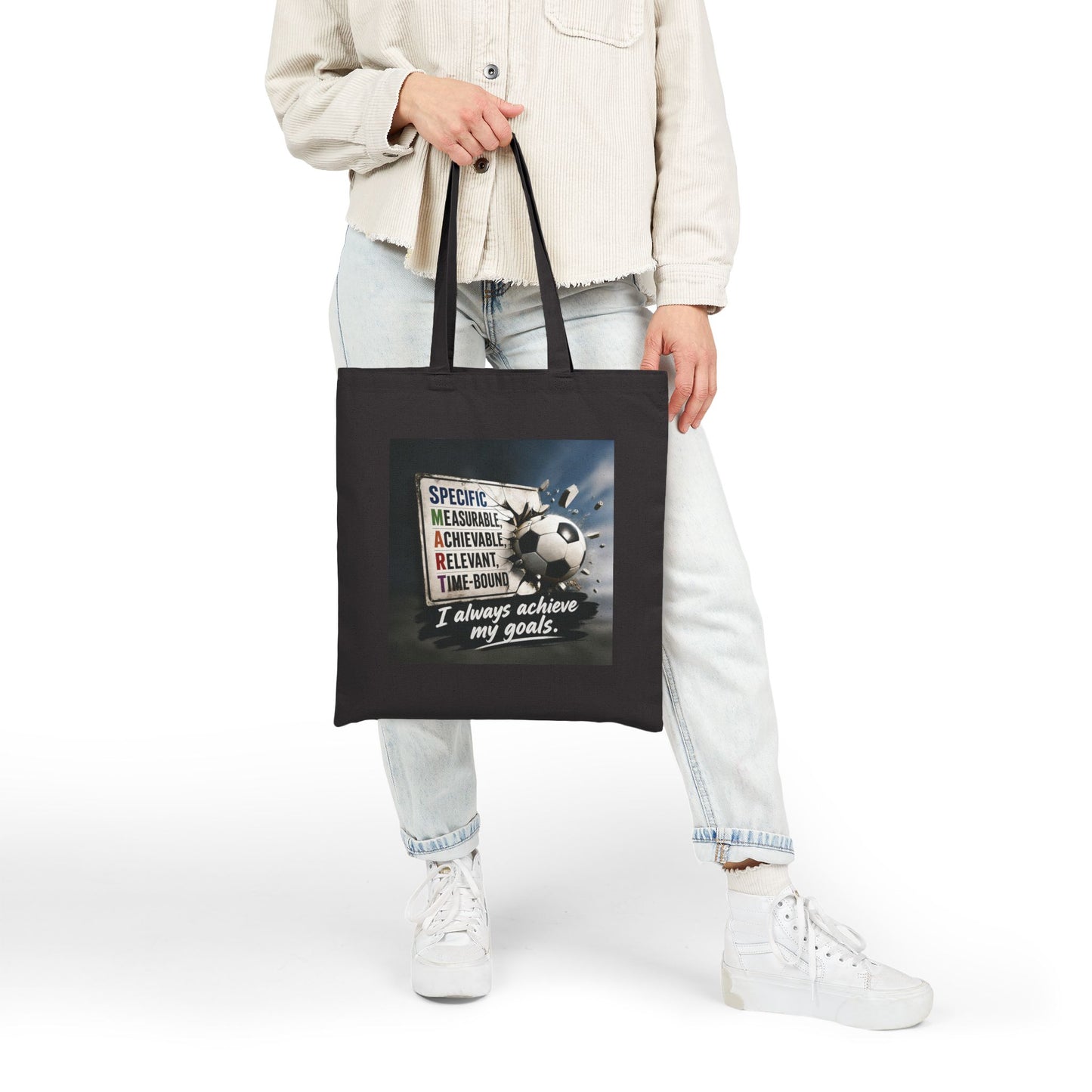 Goal Getter SMART Goals All Cotton Tote — "I Always Achieve My Goals" Motivational Canvas Bag