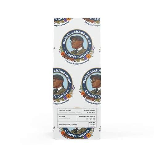 Dark French Roast coffee blend bag, Ground (100% ground) label