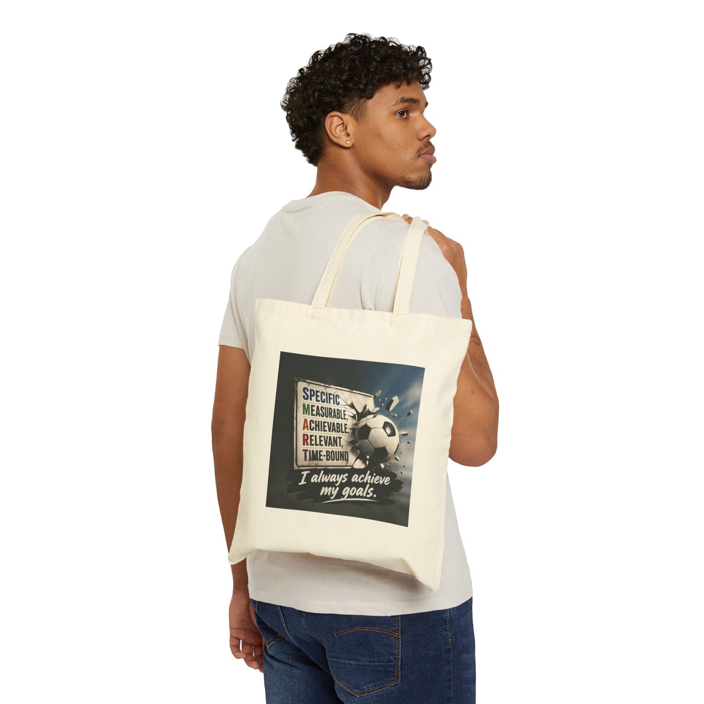 Goal Getter SMART Goals All Cotton Tote — "I Always Achieve My Goals" Motivational Canvas Bag