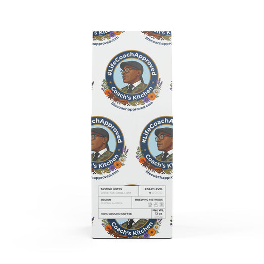 Light roast coffee blend, Ground, Coach's Kitchen pack front