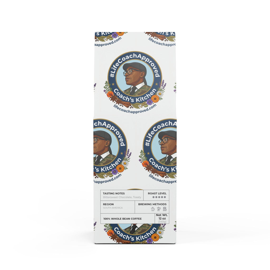 Dark French Roast coffee blend bag, Whole Bean (100% whole bean) label