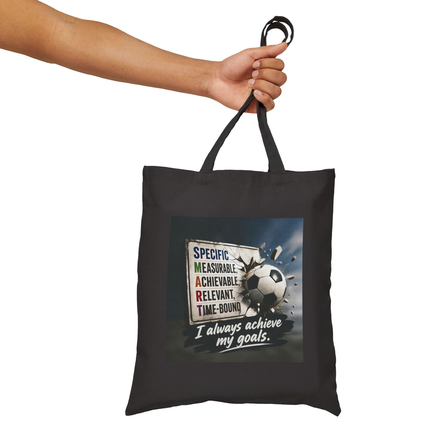 Goal Getter SMART Goals All Cotton Tote — "I Always Achieve My Goals" Motivational Canvas Bag