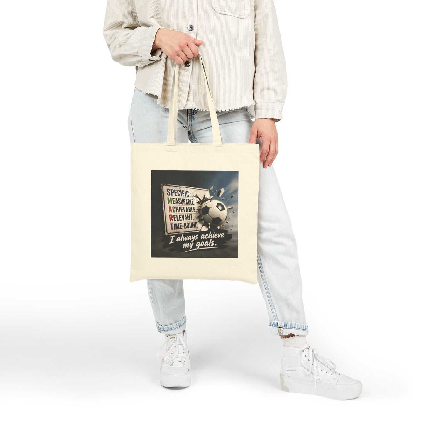 Goal Getter SMART Goals All Cotton Tote — "I Always Achieve My Goals" Motivational Canvas Bag