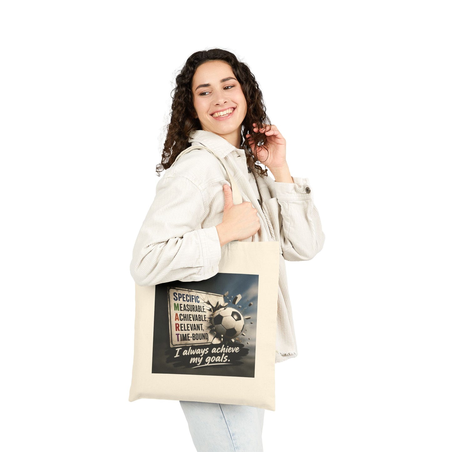 Goal Getter SMART Goals All Cotton Tote — "I Always Achieve My Goals" Motivational Canvas Bag