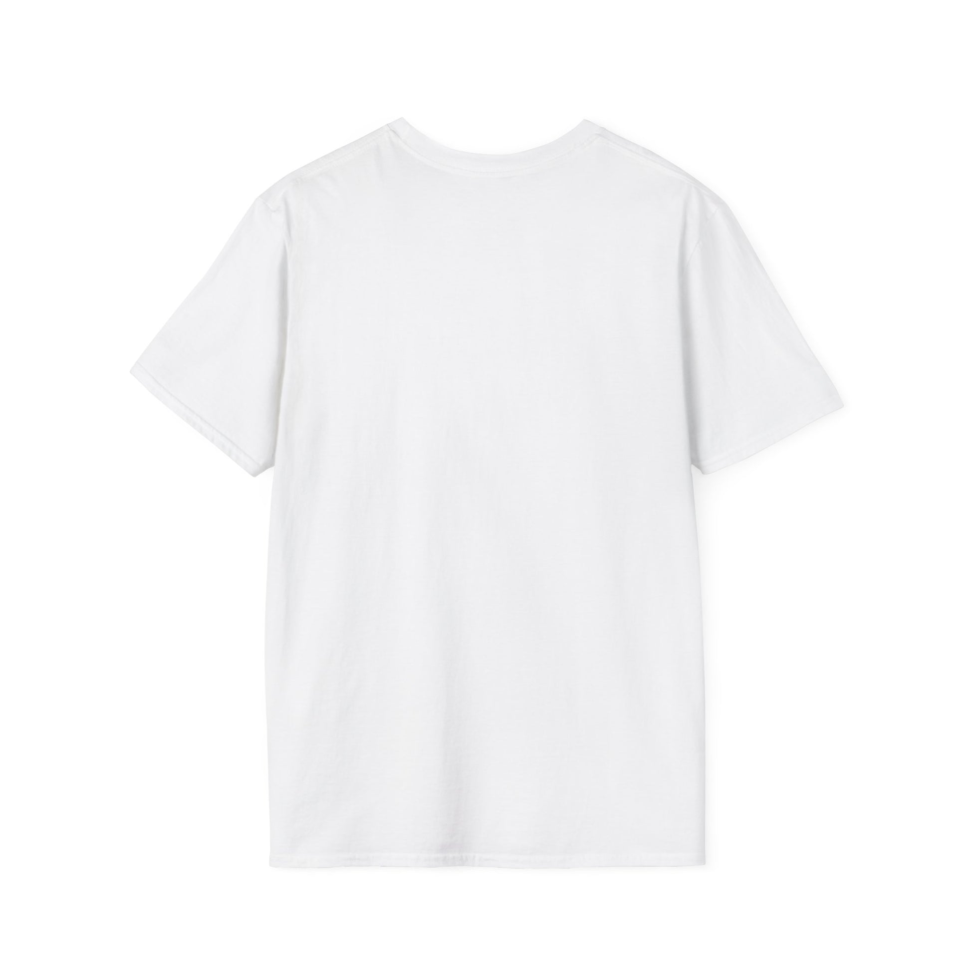 White unisex T-shirt, plain back view