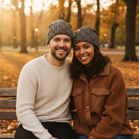 Life Coach Approved | Blue Brocade Beanie