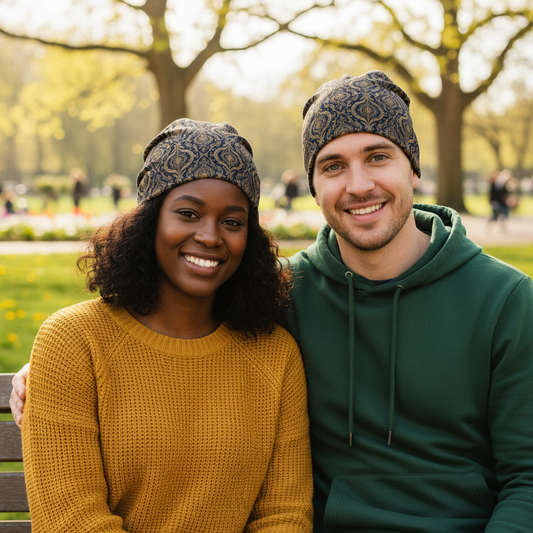 Life Coach Approved | Blue Brocade Beanie
