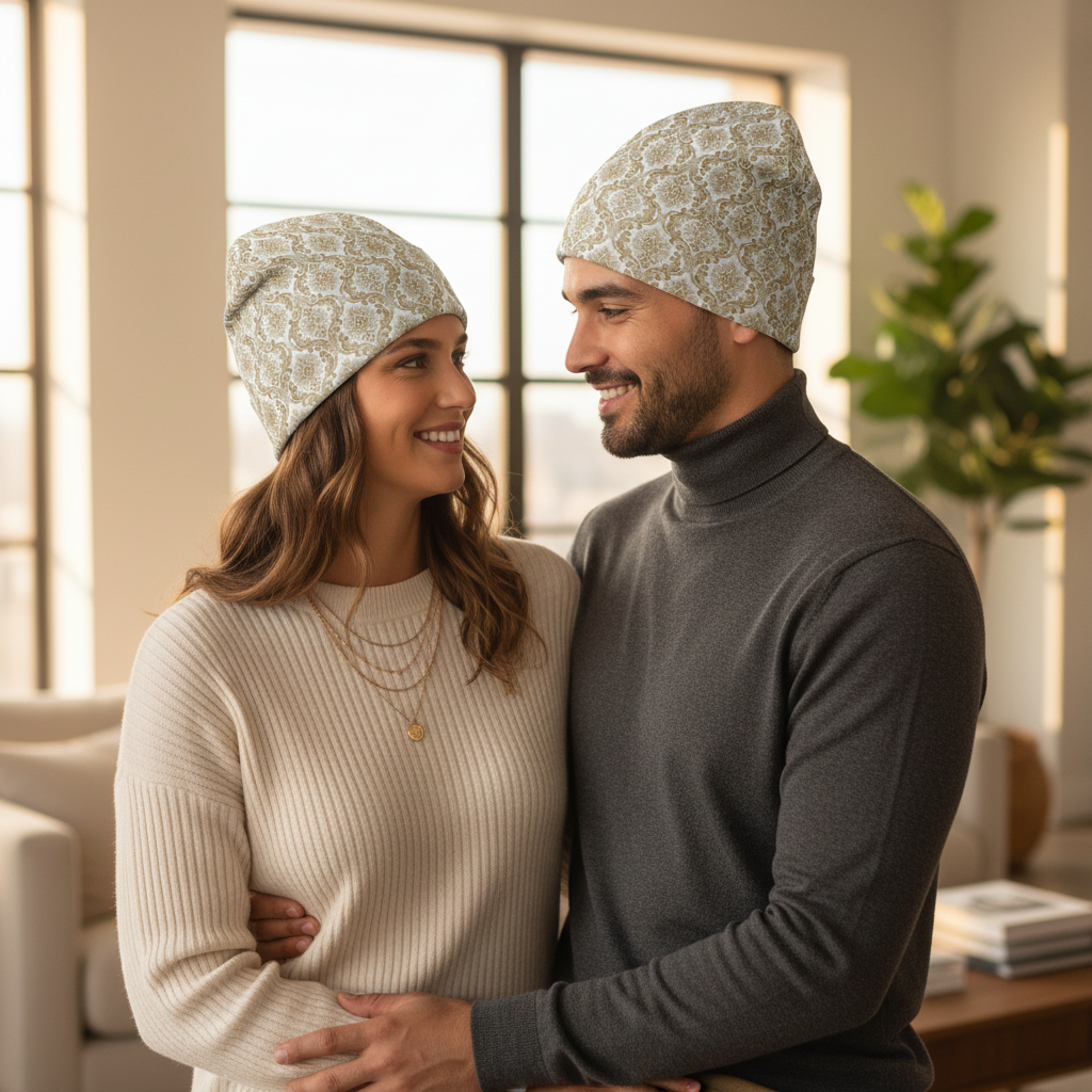 Life Coach Approved | White Brocade Beanie