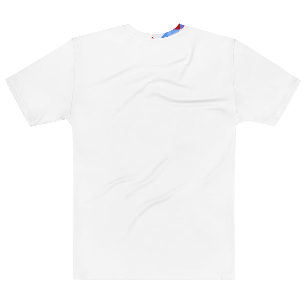 Men's white cotton crew-neck T-shirt, plain back