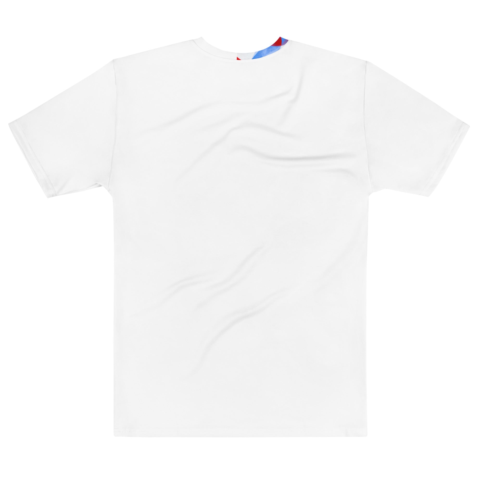 Men's white cotton crew-neck T-shirt, plain back