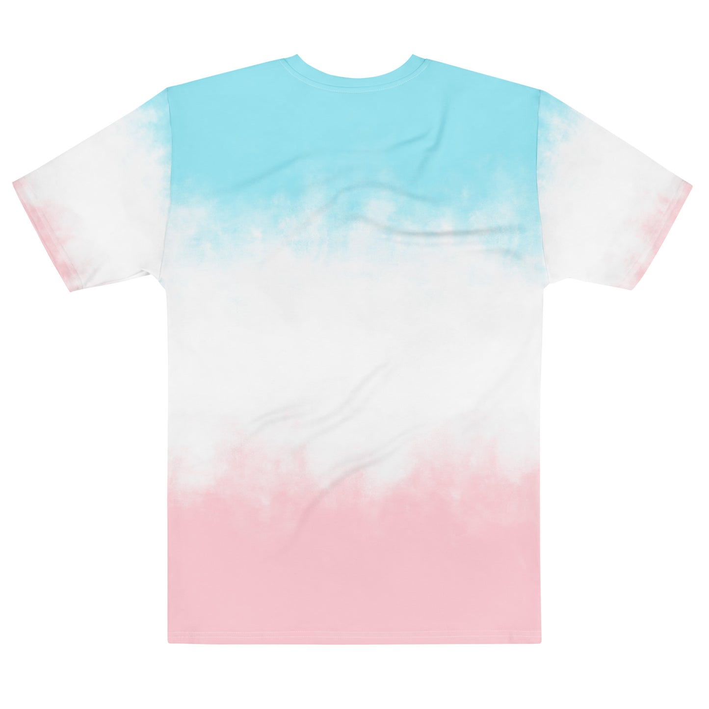Men's tie-dye t-shirt with sky-blue to pink gradient panels