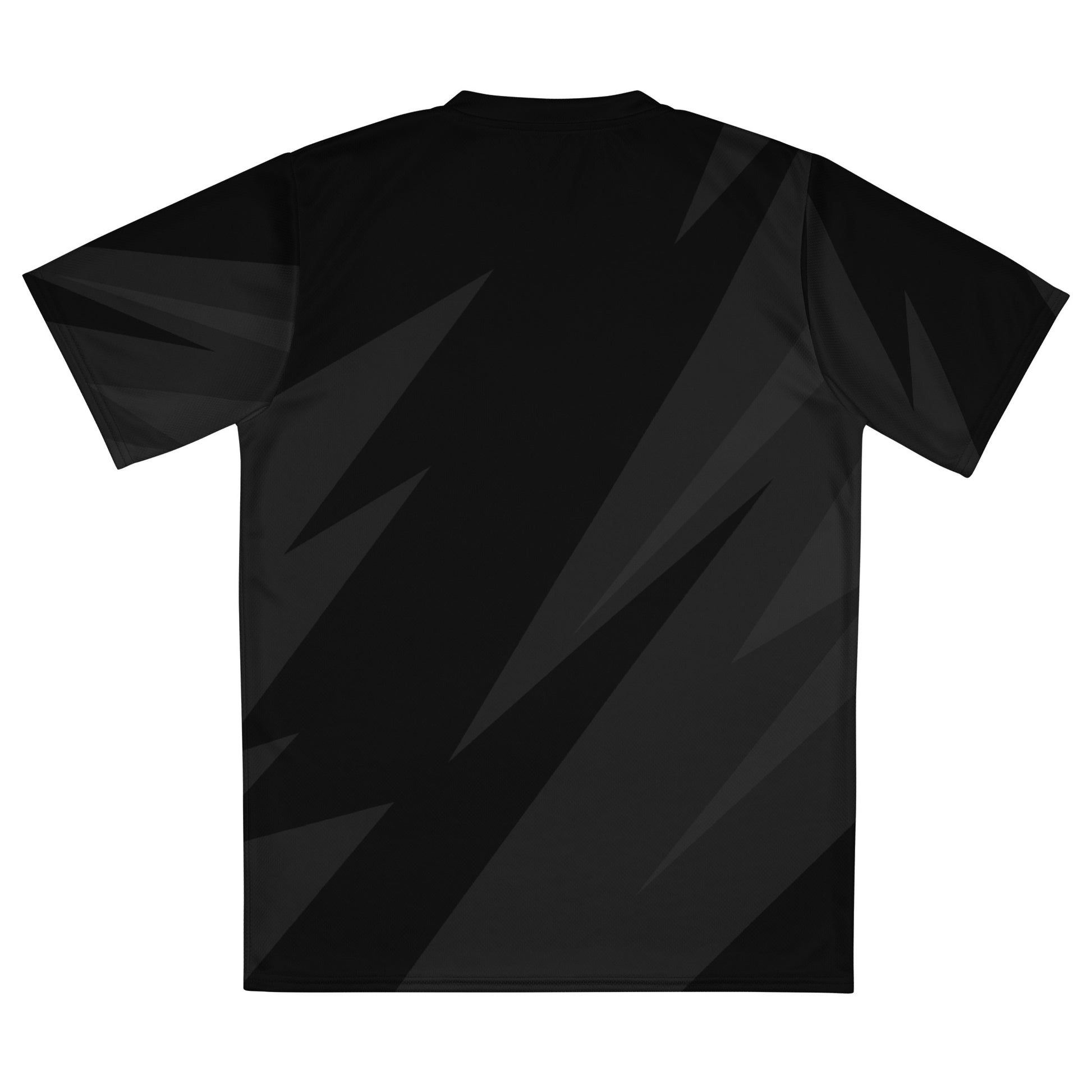 Unisex sports jersey with black geometric pattern on back