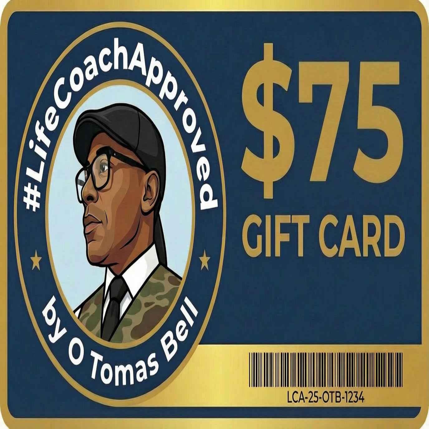 LifeCoachApproved $75 gift card with barcode