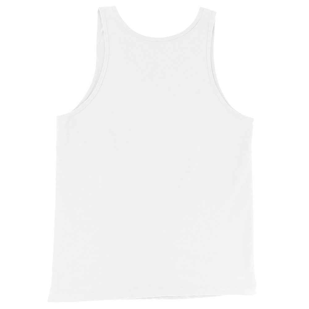 Unisex tank top, white, scoop neck and sleeveless cut