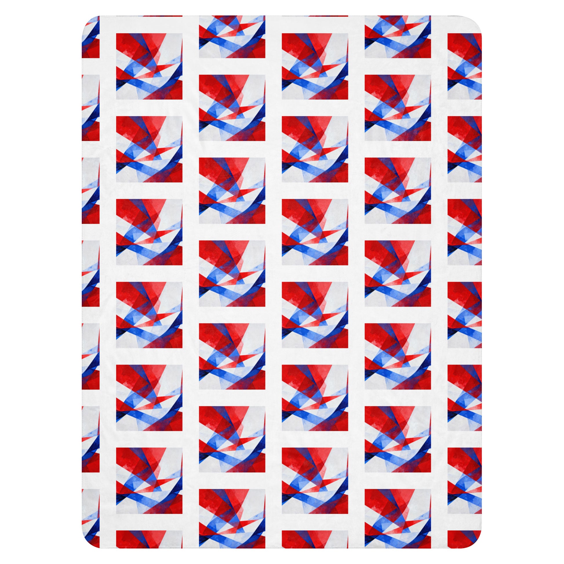 Sherpa blanket with Union Jack flag squares, corner-to-corner pattern